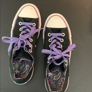Unique Paisley and Black Converse